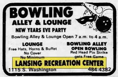 Lansing Recreation Center - Dec 30 1979 Ad (newer photo)